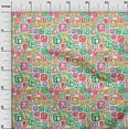 thumbnail image 3 of oneOone Cotton Silk Green Fabric Kids Alphabet Sewing Fabric By The Yard Printed Diy Clothing Sewing Supplies 42 Inch Wide, 3 of 4