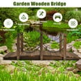 thumbnail image 2 of Gymax 5 ft Wooden Garden Bridge Arc Footbridge Stained Finish Walkway w/Rails, 2 of 10