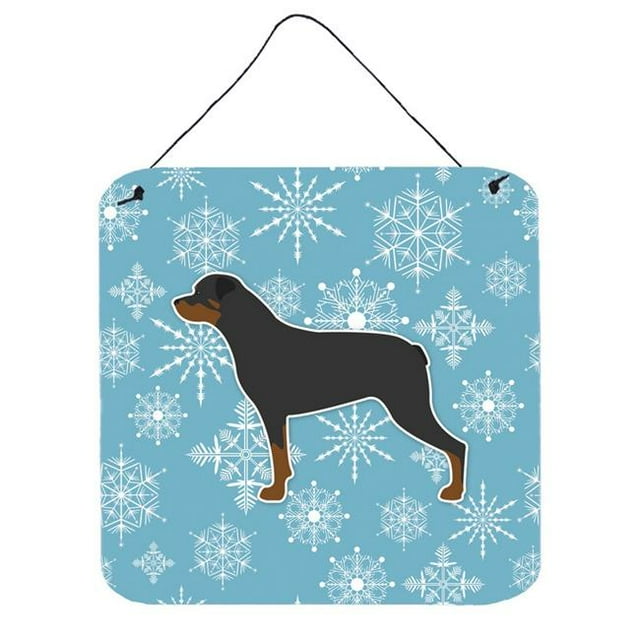 Flocon de Neige d'Hiver Rottweiler Impressions Murales Ou de Porte