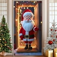 thumbnail image 6 of Christmas Door Cover 185*90/180*90Cm,Christmas Door Curtain Ensigns Outdoor Photo Christmas Day Party Elves Celebration Decoration Background Hanging Decoration Hanging Fabric, 6 of 7