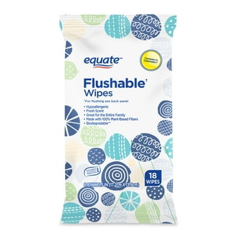 Equate Fresh Scent Flushable Wipes Travel Pack, 18 Total Wipes