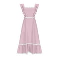 thumbnail image 5 of Yourumao Maxi Dresses for Women Ruffled Sleeve A-Line Long Dress Square Neck Scalloped Hem Flowy Dress Afternoon Tea Party Clothes, 5 of 5