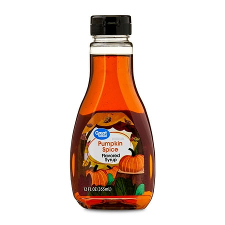 Great Value Pumpkin Spice Flavored Syrup, 12 fl oz Bottle