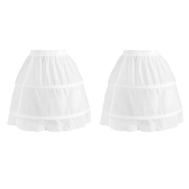 Crinolina de tul corto Sunnimix para niñas 2 Piezas Blanco