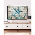 thumbnail image 3 of Vintage Starfish Outdoor TV Cover 40 to 43 inch Ocean Coral Anchor Shell Wood Grain Waterproof Dustproof TV Covers for Outside with Zipper Remote Control Pocket Flat Screen Protectors, 3 of 7