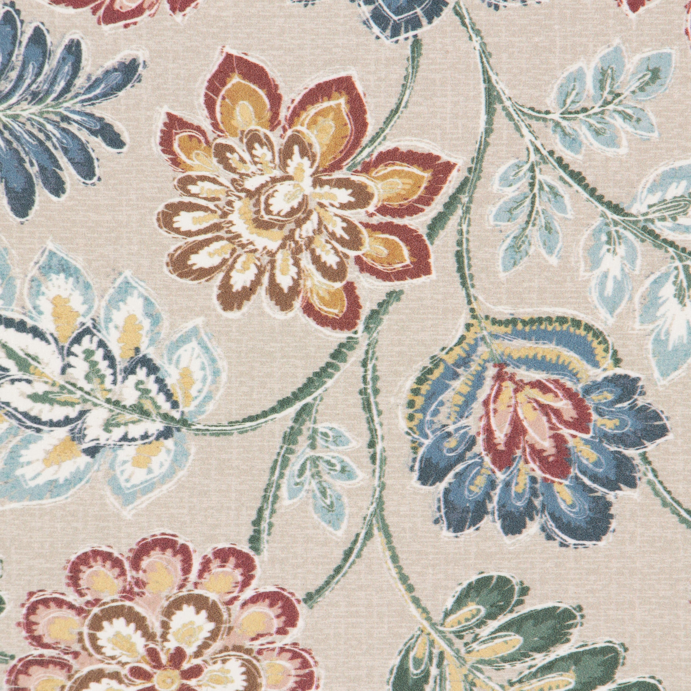 Mainstays Jacobean Scalloped Edge 18 in x 30 in Anti-Fatigue Kitchen Mat, Beige