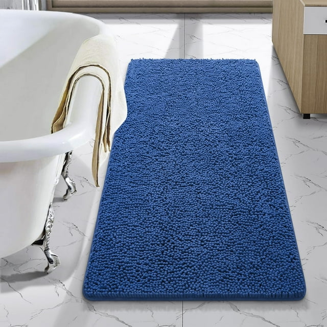 Alfombra de baño LOCHAS Luxury Shaggy de 60 x 110 cm, color azul