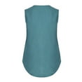 thumbnail image 3 of POINTERTECK Women‘s Solid V-Neck Sleeveless Irregular Hem Tank Chiffon Top Vest Blouse, 3 of 4