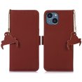 thumbnail image 6 of Nalacover for iPhone 13 Synthetic Leather and Soft TPU Case,360 Protection Flexible Luxury Magnetic RFID Flip Wallet Card Slots Kickstand Shockproof Cover with Cute Pendant.For iPhone 13,Coffee, 6 of 8