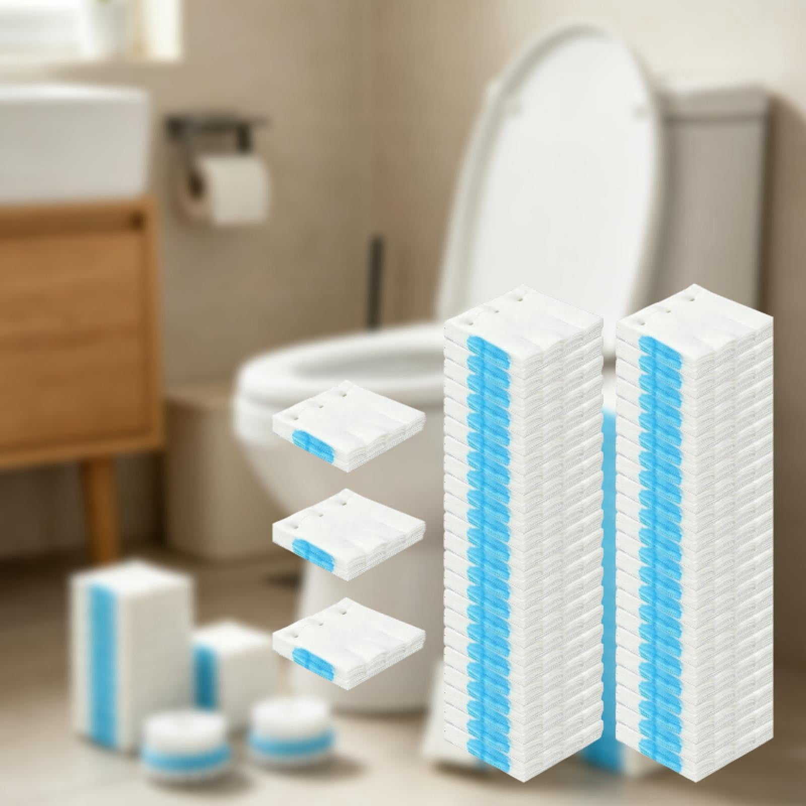 Fiocias Single Use Toilet Brush Refills Toilet Bowl Cleaner Refills Easy Installation Cleaning Tool Accessories for Washroom 72pcs