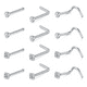 thumbnail image 1 of 12pc Piercing Nariz Joyería Plata Acero Inoxidable Mujer PLATA, 1 of 5