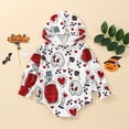 thumbnail image 2 of Infant Baby Boy Girl Halloween Outfit Ghost Skeleton Hoodie Sweatshirt Romper Long Sleeve Hooded Bodysuit Cute Fall Clothes, 2 of 7