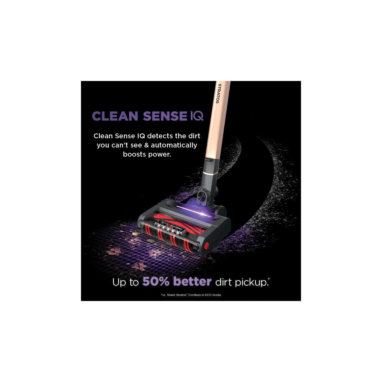 Shark Stratos Cordless Stick Vacuum, Carpet and Hardfloors, Clean Sense IQ Technology, DuoClean PowerFins HairPro, 50-Min Run Time, IZ840H Rose Gold