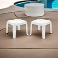thumbnail image 6 of Home Square Outdoor Casual UV Resistant Resin and Rubber Square End Table, White, 6 of 6