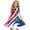 White, variant on Independence Day Mini Dress for Girl Round Neck July 4th Celebration Short Dress Summer Short Sleeve Flag Graphic Dresses