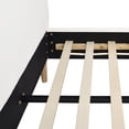 thumbnail image 4 of Bed Frame Modern Wavy Headboard Platform Bed, Queen, Antique White Polyester, 4 of 8