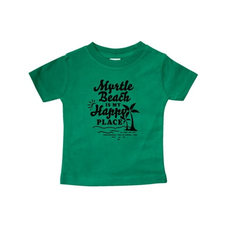 

Inktastic Myrtle Beach is My Happy Place with Palm Trees Gift Baby Boy or Baby Girl T-Shirt