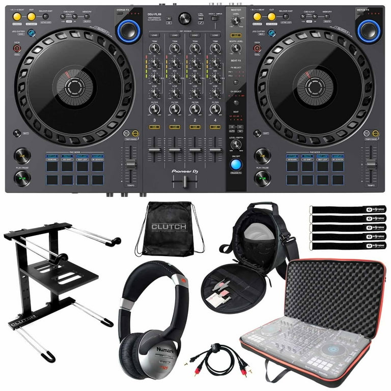 Pioneer DJ DDJ-FLX6 DJ Controller with Numark HF125 Professional