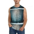 thumbnail image 2 of Lsque Winter Rabbit Print Men's Cotton Blend Sleeveless Muscle Shirts (S-3XL)- Moisture Wicking, Odor Protection, UPF 30+,X-Large, 2 of 8