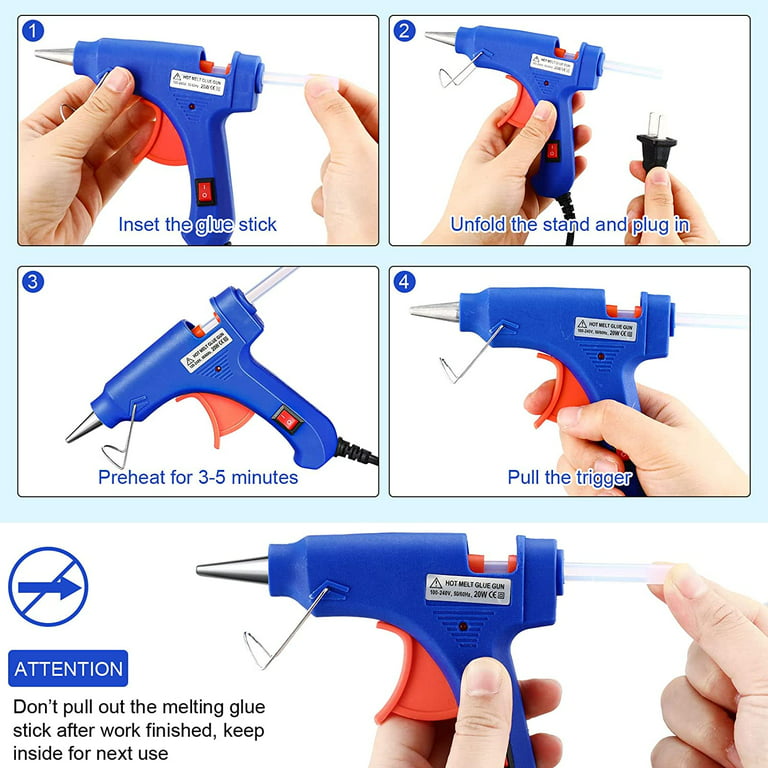 Mini Glue Gun for Arts Crafts Hot Glue Guns for Kids Hot Melt Arts Craft  DIY Glue Gun for Crafts School DIY Arts Home Quick Repairs, Blue 