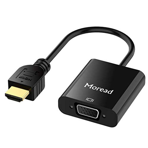 Dwell indlysende bagagerum Moread HDMI to VGA with Audio, Gold-Plated Active HDMI to VGA Adapter (Male  to Female) with Micro USB Power Cable & 3.5mm Audio Cable for PS4, MacBook  Pro, Mac Mini, Apple TV