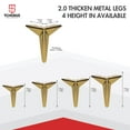 thumbnail image 5 of 6 Inch / 15cm Metal Furniture Legs, Set of 4 TCHOSUZ Heavy Duty Modern Diamond Triangle Table Desk Chair Sofa Legs Couch Feet With Screws For DIY Cabinet Cupboard TV Bench Stand 4 Pieces Gold, 5 of 6