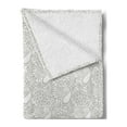 thumbnail image 2 of Paisley Soft Flannel Fleece Blanket, Abstract Modern Patterned Background with Flowers Leafs and Ivy Plant Artwork, Cozy Plush for Indoor and Outdoor Use, 70" x 90", Grey and White, by Ambesonne, 2 of 5