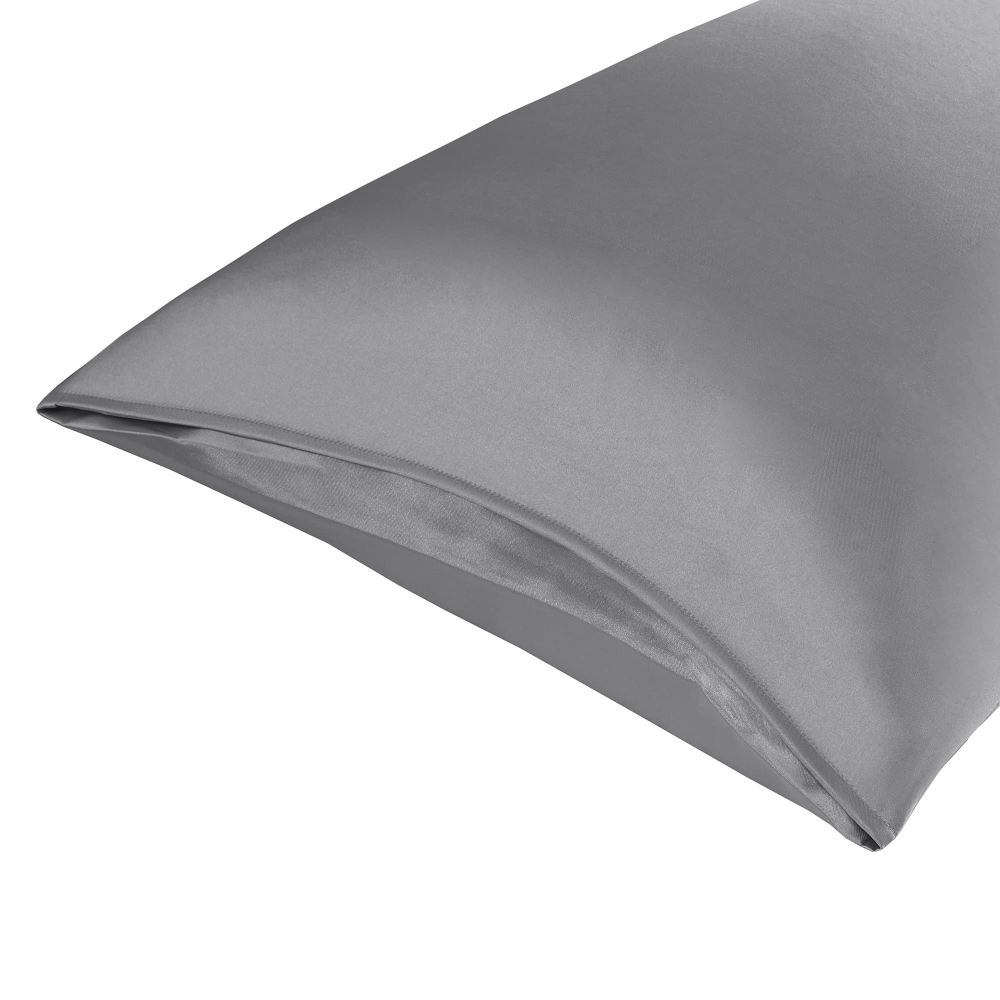 Mainstays Satin Pillowcase – Standard – Silver Grey – Frizz Control & Cooling Comfort – 1 Pack