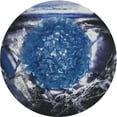 thumbnail image 1 of Ahgly Company Indoor Round Patterned Blue Abstract Area Rugs, 5' Round, 1 of 6