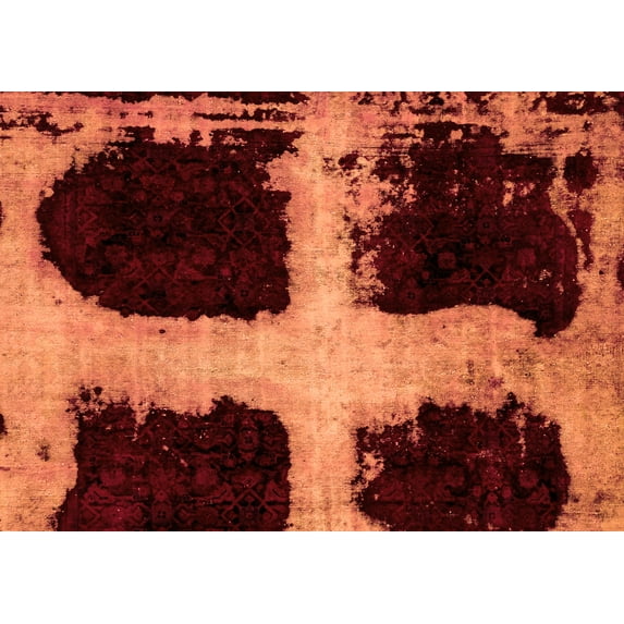 Ahgly Company Indoor Rectangle Abstract Orange Modern Area Rugs, 4' x 6'