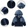 thumbnail image 4 of Paokuoon Kids Boys Hooded Jackets Coat Toddler Outerwear Fleece Warm Zip-Up Thickened Colorblocking for 2-7 Years, 4 of 9