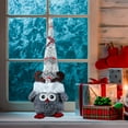thumbnail image 5 of ​17in Bendable Owl Decor w/ Wizard Hat - Gray Tonal Plush Shelf Display Figurine w/ Wire Frame (Festive Decor Gift Bundle, Age 8+)​​ Gray, 5 of 6