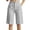 Gray, variant on CQONEPT Stripe Dress Bermuda for Womens High Waisted Wide Leg Knee Length Pants Office Slack Cropped Cargo Pant with Pockets Gray L