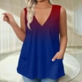 thumbnail image 5 of GIPQJK Womens Sleeveless Tank Tops Plus Size V Neck Sleeveless Workout Tank Top Casual Loose Fit Floral Print 2025 Summer Tees Blouses with Pockets,Blue L, 5 of 5