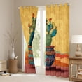 thumbnail image 3 of Homewish Tropical Desert Cactus Black Out Curtains,Boho Bohemian Style Curtains Pack of 2 (42x63 Each),Green Orange Bedroom Curtains For Boys Girls,Ultra Soft Home Decor, 3 of 6