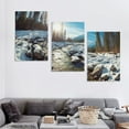 thumbnail image 4 of Nawypu   Baskan Mountain River at Wintertime-Landscape Art Canvas Print-12''x16''X3 Panels, 4 of 4