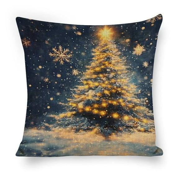 Christmas tree snowflakes snowlinen toss pillowcase decoration pillowcase gifting preferred 24x24 inch cushion cover sofa pillowcase sofa bedroom living room car