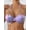 Purple, variant on Women's Sexy Petal Bikini Swimsuit, Solid Color Petal Cup with Pearl Chain Decoration, Underwire Bikini Top for Vacation
