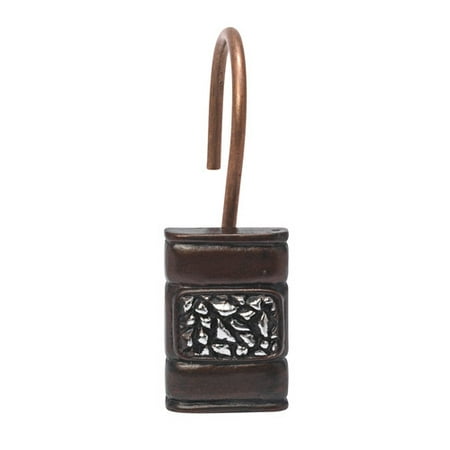 Seneca" Resin Shower Curtain Hooks in Oil Rubbed Bronze