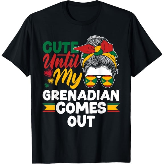 Grenada Grenadian Flag Cute Until My Grenadian Comes Out Pun T-Shirt