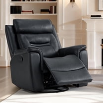 Spruce & Spring360° Swivel Manual Recliner with Glider Motion for Living Room, Black