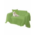 thumbnail image 2 of Green Couch Cover, Solid Color Simple Abstract Fashion Light Color Sofa Cover Blanket for 2 Seat Cushion, Sectional Sofa Slipcover Furniture Protector for Living Room Bedroom 71''x102'', 2 of 9