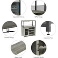 thumbnail image 7 of Wine Bar Rack Cabinet with Detachable Wine Rack, Bar Cabinet with Glass Holder, Small Sideboard and Buffet Cabinet with Mesh Door (Gray), 7 of 7