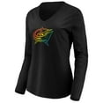 thumbnail image 2 of Women's Black Columbus Blue Jackets Team Pride Logo Long Sleeve V-Neck T-Shirt, 2 of 3