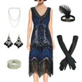 thumbnail image 1 of Vestido BONGZUO Flapper vintage de encaje Gatsby Cocktail de los años 20, 1 of 9