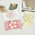 thumbnail image 5 of 3 Pcs Baby Flower Headbands Baby Girls Nylon Headband Soft Hairbands Hair Accessories for Newborn Infant Toddler Kids (Yellow Pink White), 5 of 12