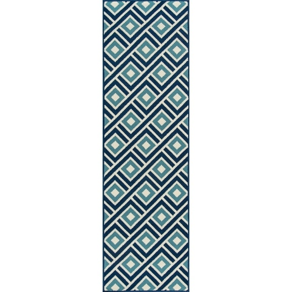 Momeni Baja 2'3" X 7'6" Transitional Runner Rug in Blue