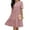Dusty Pink, variant on Women Crew Neck Short Puff Sleeve Ruffled Keyhole Back Midi Dress