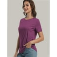 thumbnail image 5 of Women's Lightweight Soft T-Shirt - Crew Neck, Curved Hem, Comfortable & Lounge Top, Trendy Tee, 5 of 6