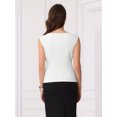 thumbnail image 3 of DARING DIVA Women's Elegant Side Tie Wrap Cap Sleeve Blouses M White, 3 of 6
